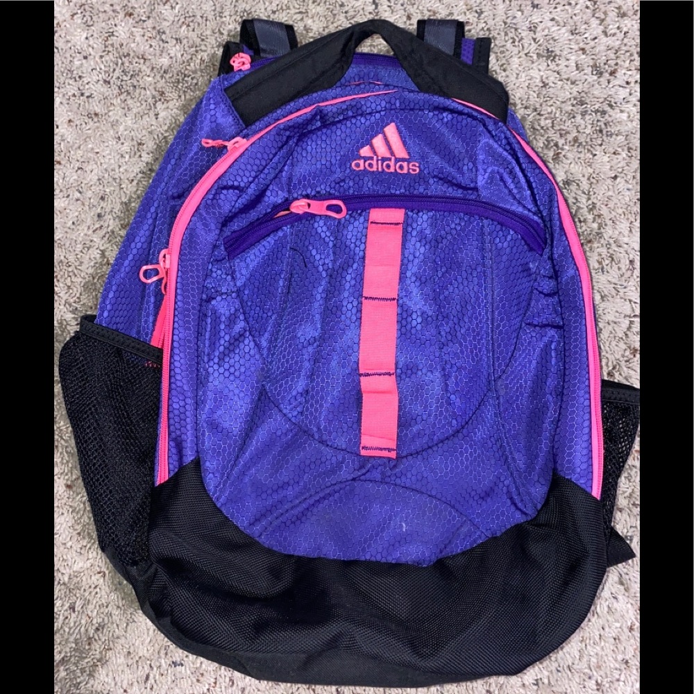 Adidas Load Sprint Backpack Laptop School Sports Travel Hiking Black-Pink-Purple